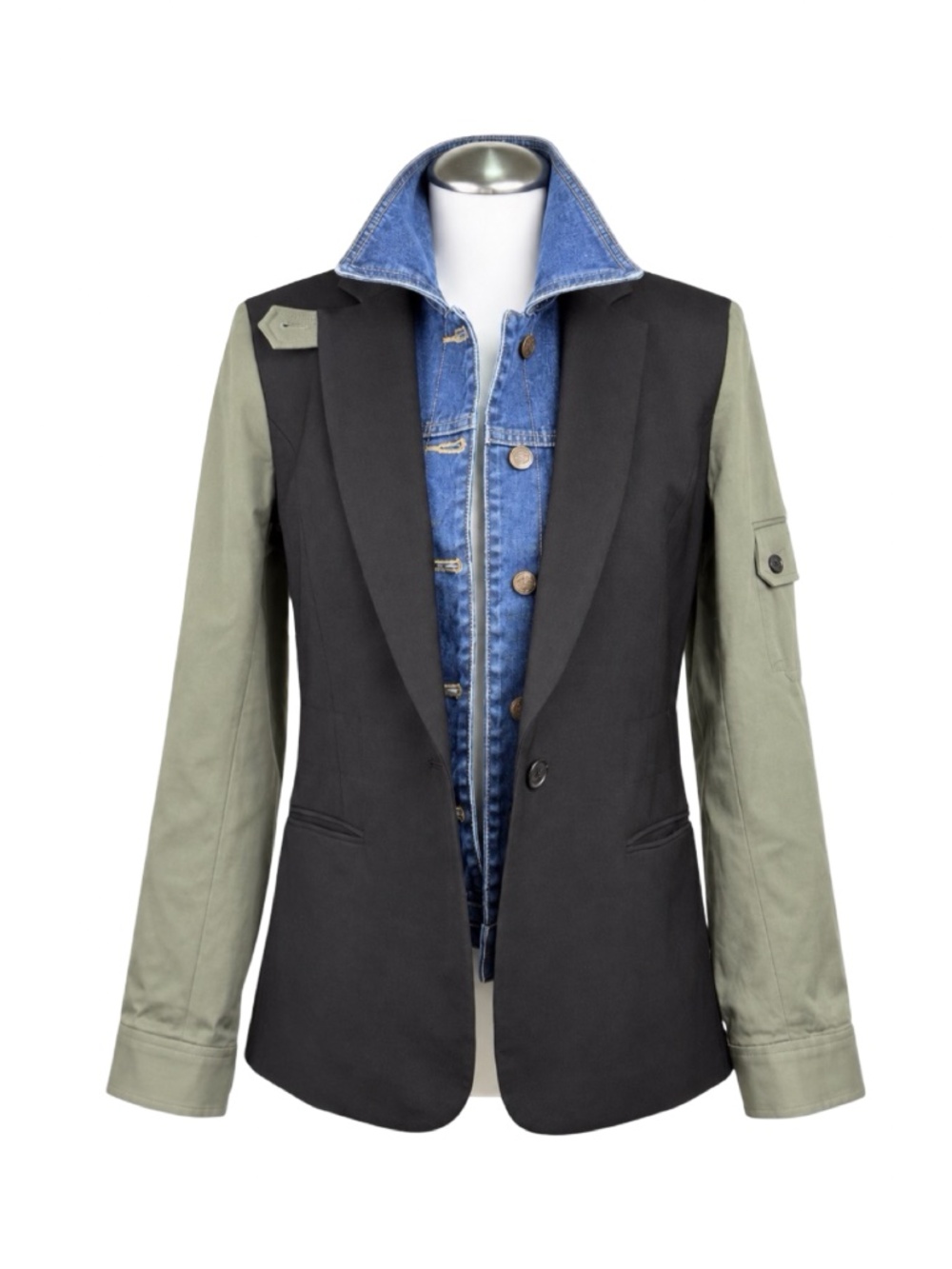 $795 Veronica Beard Army Blazer Black Army Green Wool Size 4 NWOT - Picture 8 of 16